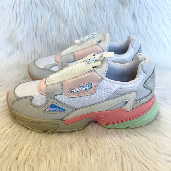 ADIDAS Falcon Zip Sneakers Chunky Low Top Retro EG6740 Tactile Rose/ White - Picture 5 of 10